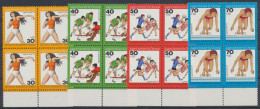 Berlin, MiNr. 517-520, Viererblöcke, Unterränder, Postfrisch - Unused Stamps