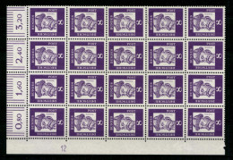 Berlin, MiNr. 349 Y, 20er Block, DZ 12, Postfrisch - Unused Stamps