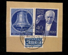 Berlin, MiNr. 105 + 124, Briefstück - Sonstige & Ohne Zuordnung
