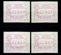 Finnland, Automaten, MiNr. 20, 4 Werte, Postfrisch - Other & Unclassified