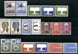 Europa Union (CEPT) Jahrgang 1957, 8 Länder, Postfrisch / MNH - 1957