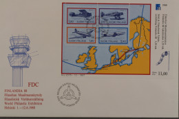 Finnland, Flugzeuge, MiNr. Block 4, FDC - Other & Unclassified