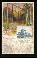 Lithographie Haake B. Harburg, Hotel Zur Wartburg, Waldpartie  - Harburg