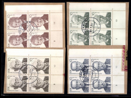 DDR, MiNr. 3222-3225, 4er Blöcke, Ecken Rechts Unten, Briefstücke - Altri & Non Classificati