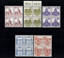 Deutschland (BRD), MiNr. 1139-1143 A I, Viererblöcke, Postfrisch - Ongebruikt