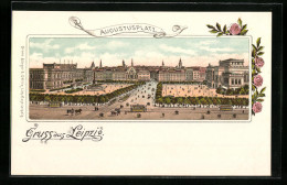 Lithographie Leipzig, Augustusplatz Aus Der Vogelschau  - Leipzig