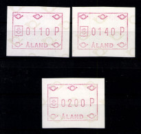 Aland, Automaten, MiNr. 1, 3 Werte, Postfrisch - Ålandinseln