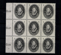 DDR, MiNr. 261, 9er Bogenteil, Linker Rand, Postfrisch - Unused Stamps