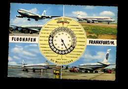 Frankfurt/M, Flughafenansicht Mit Weltzeituhr - Other & Unclassified