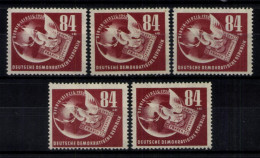 DDR, MiNr. 260, 5 Marken, Postfrisch - Unused Stamps