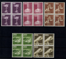 Deutschland (BRD), MiNr. 1134-1138 Viererblöcke, Postfrisch - Unused Stamps