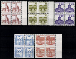 Deutschland (BRD), MiNr. 1139-1143 Viererblöcke, Postfrisch - Unused Stamps