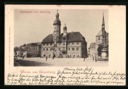 AK Eisenberg, Marktplatz Und Steinweg, 1898  - Eisenberg