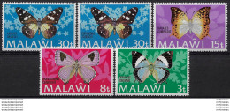 1973 Malawi Butterflies 5v. MNH SG N. 429/33 - Autres & Non Classés