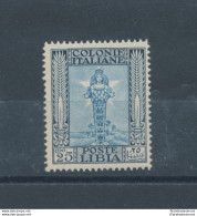 1924-29 LIBIA, Pittorica 25 Cent Azzurro E Celeste , Ottima Centratura , MNH** - Libië