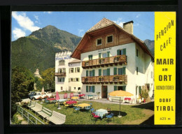 Cartolina Dorf Tirol B. Meran, Pension-Cafe Mair A. Ort  - Autres & Non Classés