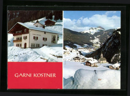 Cartolina Pufels-Bulla, Pension Garni Kostner U. Ortspartie Im Schnee  - Other & Unclassified