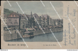 Cf65 Cartolina Souvenir De Liege Le Quai De La Batte  Belgio Belgique Belgium - Sonstige & Ohne Zuordnung