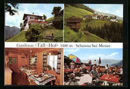 Cartolina Schenna Bie Meran, Gasthaus Tall-Hof, Innenansicht, Terrasse  - Autres & Non Classés