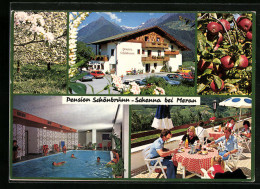 Cartolina Schenna Bei Meran, Pension Schönbrunn, Innenansicht Schwimmbad, Terrasse  - Other & Unclassified