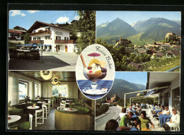 Cartolina Schenna-Meran, Eisdiele-Cafe Anny, Innenansicht, Terrasse  - Autres & Non Classés