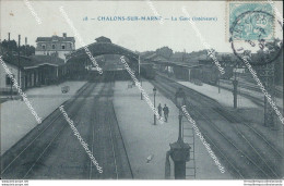 Cf146 Cartolina Chalons Sur Marne La Gare Stazione Francia France - Other & Unclassified