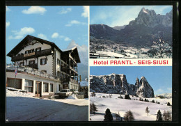 Cartolina Seis Am Schlern, Hotel Prantl Im Winter, Bergpanorama  - Sonstige & Ohne Zuordnung