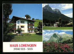 Cartolina Seis Am Schlern, Hotel Haus Lohengrin, Patenerweg 5, Bergpanorama  - Other & Unclassified