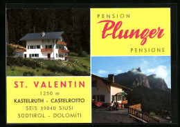 Cartolina St. Valentin /Kastelruth, Pension Plunger, Nahe Der Seiseralmstrasse  - Other & Unclassified