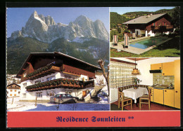 Cartolina Seis Am Schlern, Hotel Residenz Sonnleiten, St. Oswaldweg 5 /2, Innenschau, Pool  - Autres & Non Classés