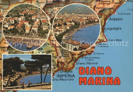 72330591 Diano Marina Teilansichten Landkarte Kueste Diano Marina - Autres & Non Classés