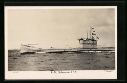 AK Britisches U-Boot L52 Sticht In See  - Krieg