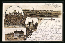 Lithographie Elze, Hotel Deutsches Haus, Villa Kern, Marienburg  - Autres & Non Classés