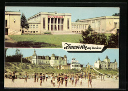 AK Zinnowitz Auf Usedom, Kulturhaus Und Strandleben Mit Blick Zu Den Hotels  - Zinnowitz