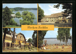AK Flecken Zechlin, Blick Zum Schwarzen See, Markt, FDGB-Erholungsheim Eisenhöhe, Strandbad Am Grossen Zechliner See  - Zechlin
