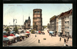 AK Düsseldorf, Strassenbahn Auf Dem Burgplatz  - Strassenbahnen