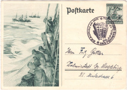 Germany PPC. Fishery 1938  Braunau Am  INN  GERMANY COMMERCIAL FISHERMEN & BOATS - Ernährung