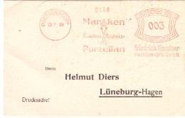 Germany Red Slogan Cancel MARKEN 1929   Crown In Logo. PORZELLAN(porcelain) - Factories & Industries