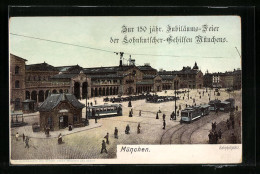 AK München, Strassenbahn Auf Dem Bahnhofplatz  - Tramways