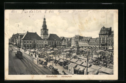 AK Mannheim, Strassenbahn Am Marktplatz  - Tramways