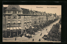 AK Düsseldorf, Strassenbahn In Der Graf Adolfstrasse  - Tramways