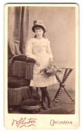 Photo Suter, Cheltenham, Royal House, Portrait Hübsches Mädchen Mit Hut Und Blumenkorb  - Personnes Anonymes