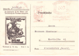 Germany Red Slogan Cancel 1937. Insurance - Other & Unclassified
