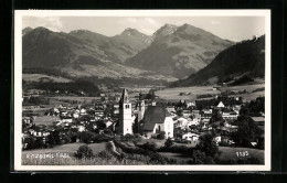 AK Kitzbühel, Ortsansicht Mit Gebirgskette  - Sonstige & Ohne Zuordnung