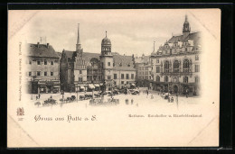 AK Halle A. D. Saale, Rathaus, Ratskeller Und Händeldenkmal  - Autres & Non Classés