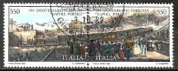 Italien 1989, MiNr. 2095 - 2096 (paar); 150. JT Der Eröffnung Der Ersten Eisenbahnlinie Neapel-Portici, Alb. 05 - 1981-90: Used