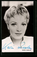 AK Schauspielerin Karin Anselm Mit Kurzem Blonden Haar, Autograph  - Schauspieler