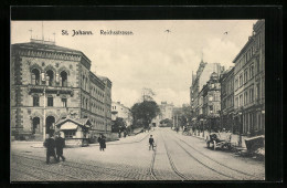 AK St. Johann, Blick In Die Reichsstrasse, Kiosk  - Sonstige & Ohne Zuordnung
