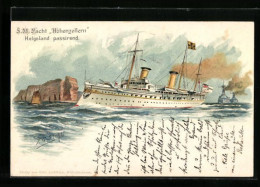 Künstler-AK Johann Georg Siehl-Freystett: S. M. WHohenzollern Helgoland Passierend  - Warships