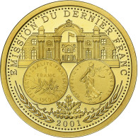 France, Médaille, Emission Du Dernier Franc, 2001, Or, FDC - Sonstige & Ohne Zuordnung